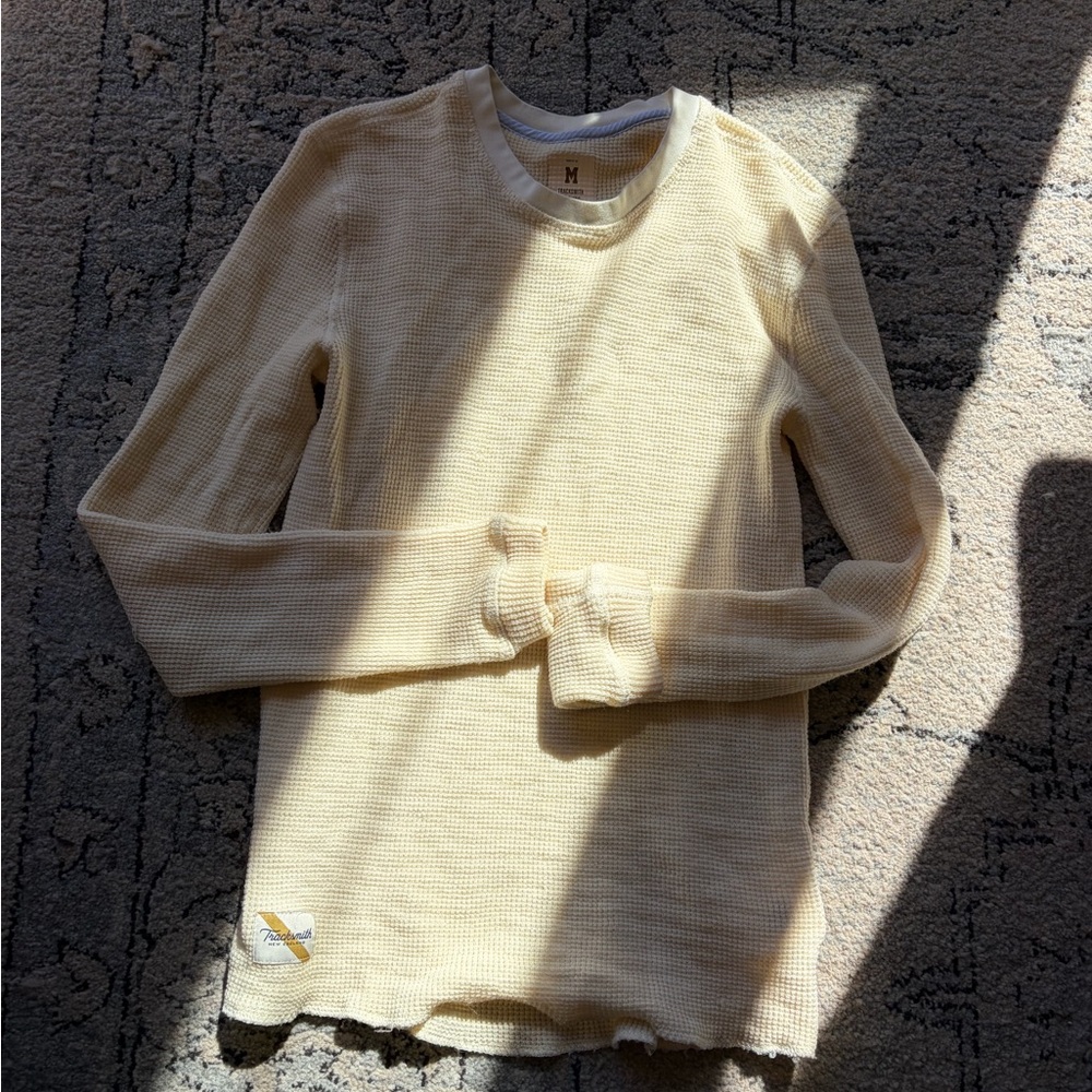 Tracksmith Ivory Waffle Knit Top